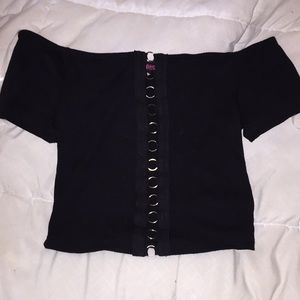 Off the shoulder sexy o ring top
